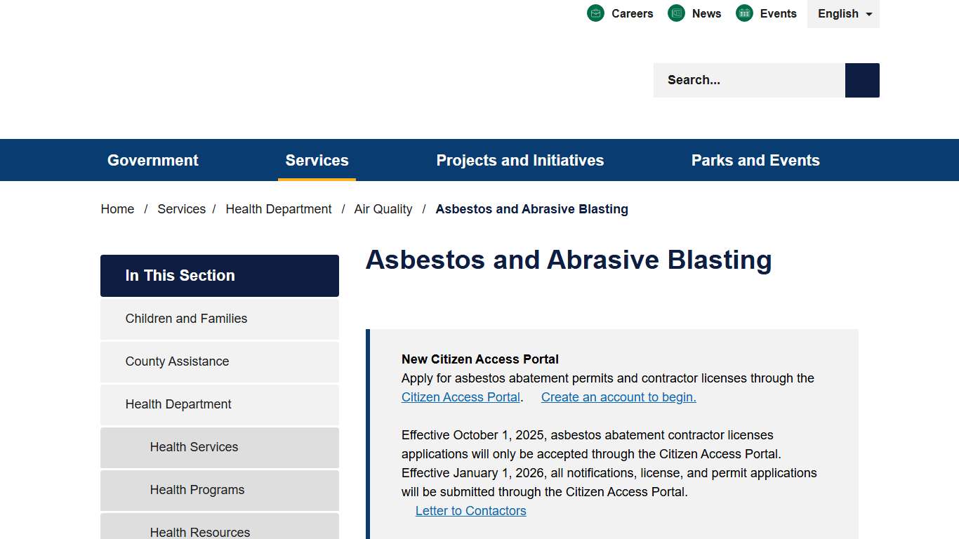 Asbestos and Abrasive Blasting - Allegheny County, PA