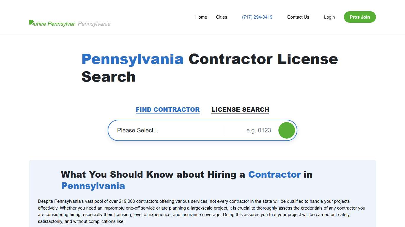Pennsylvania Contractor License Search - Uhire